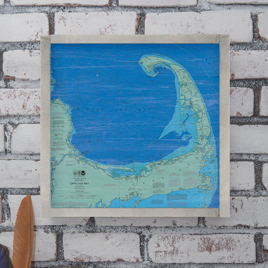 Cape Cod Chart Map 24” x 24” Wall Art