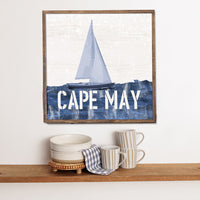 Personalized Indigo Sailboat 24” x 24” Wall Art