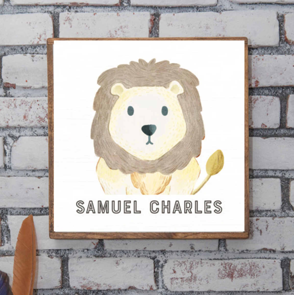 Personalized Lion 24” x 24” Wall Art