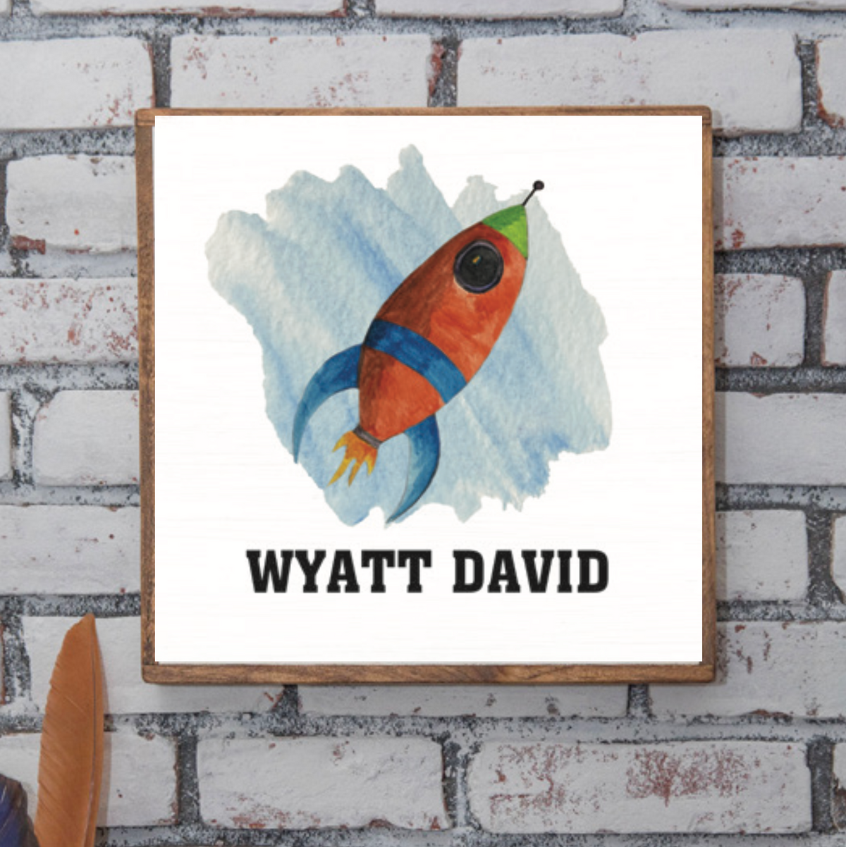 Personalized Rocket 24” x 24” Wall Art