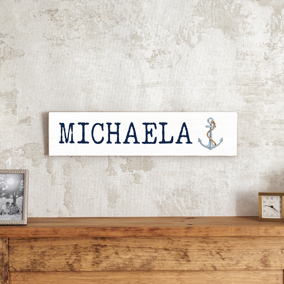 Personalized Watercolor Anchor Barn Wood Sign