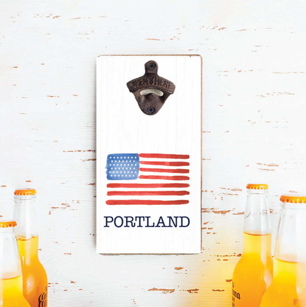 Personalized Watercolor Flag Bottle Opener
