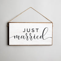 Just Married Twine Hanging Sign