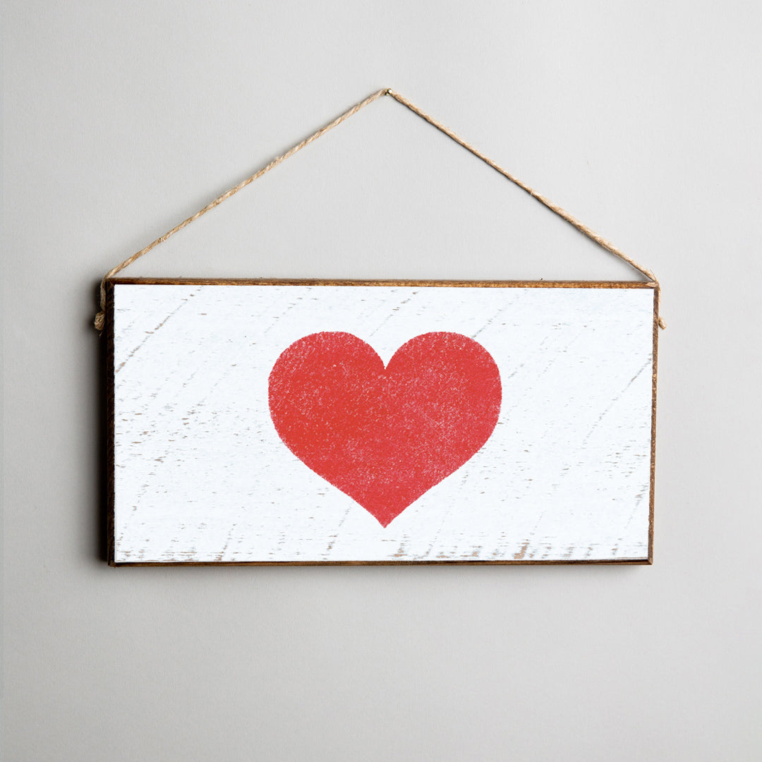 Red Heart Twine Hanging Sign