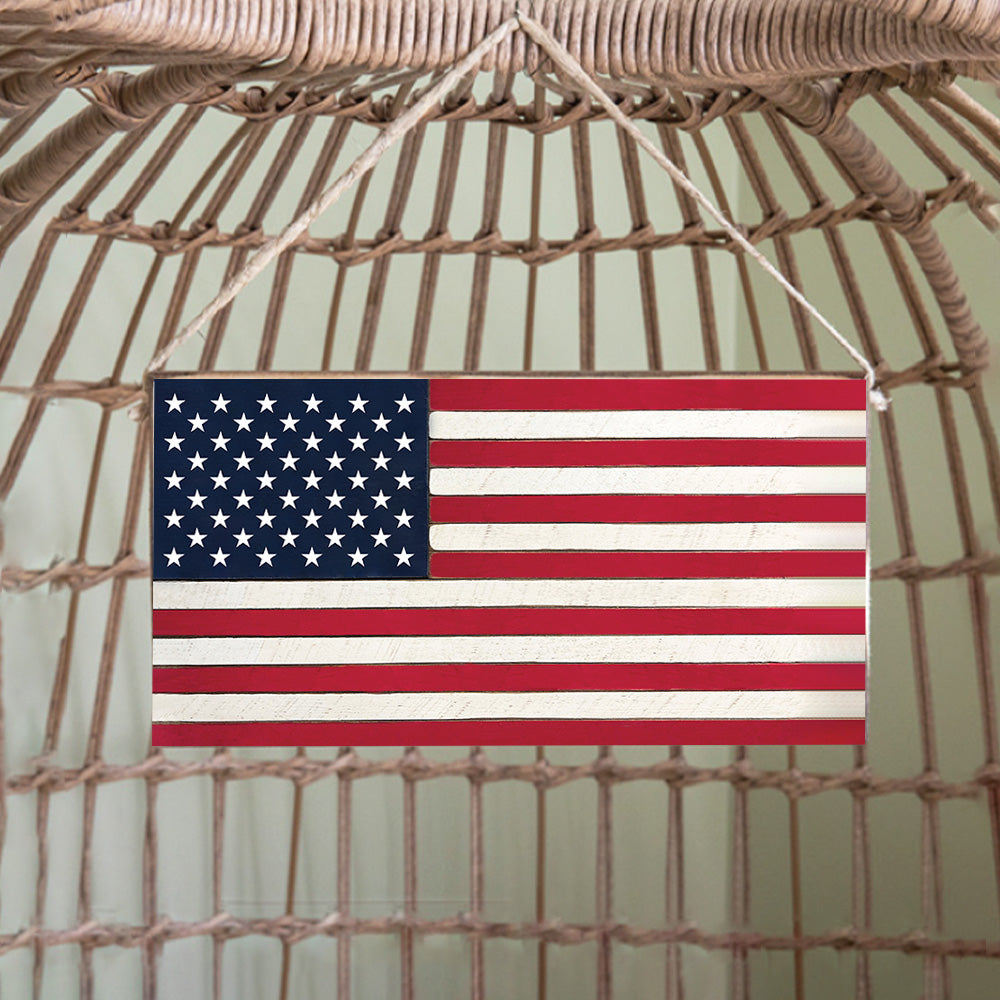 50 Stars Flag Twine Hanging Sign