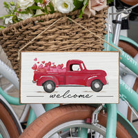 Heart Truck Twine Hanging Sign