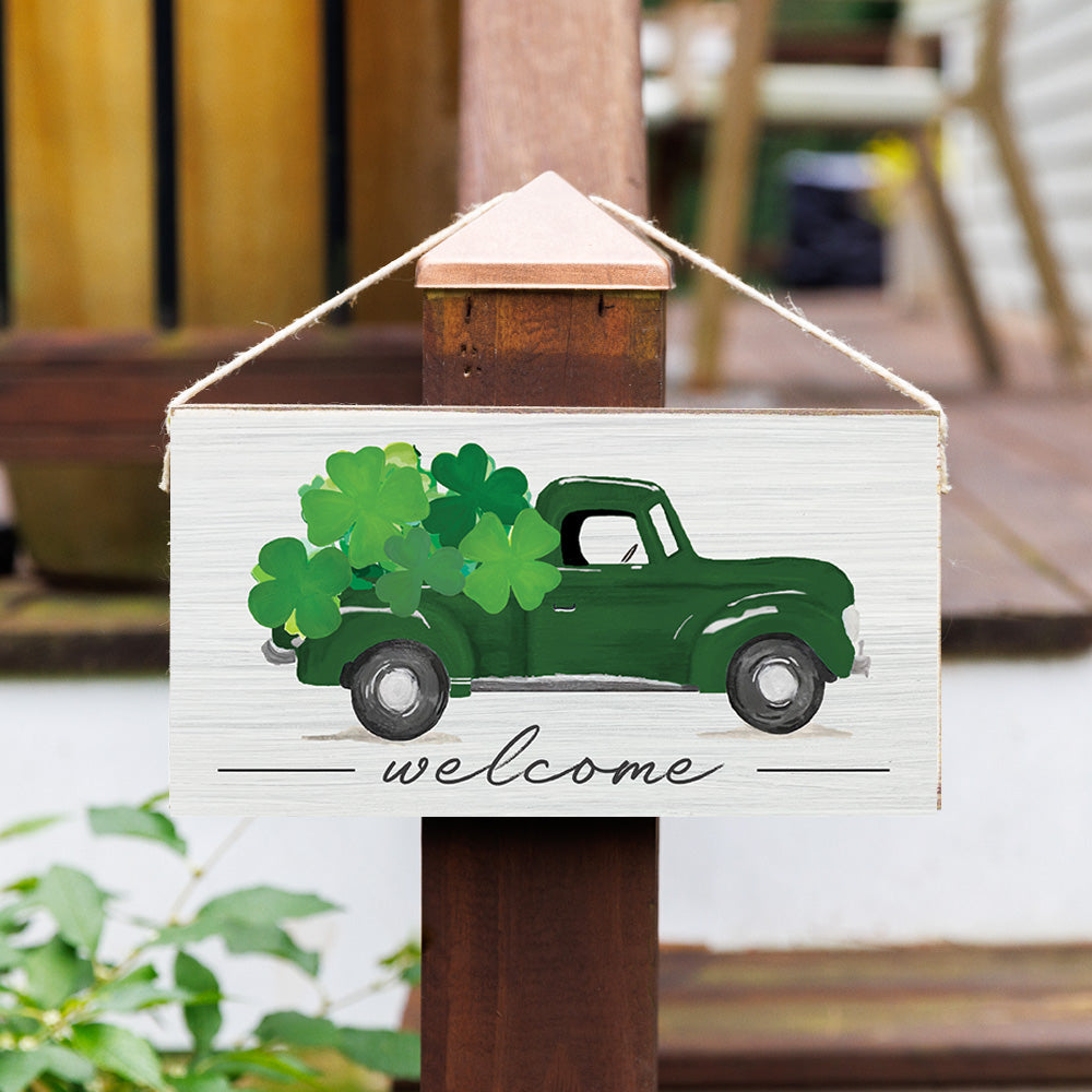 Shamrock Truck Twine Hanging Sign