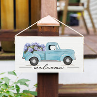 Hydrangea Truck Twine Hanging Sign