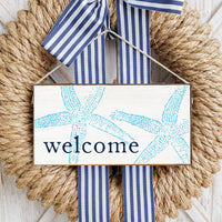 Welcome Starfish Twine Hanging Sign