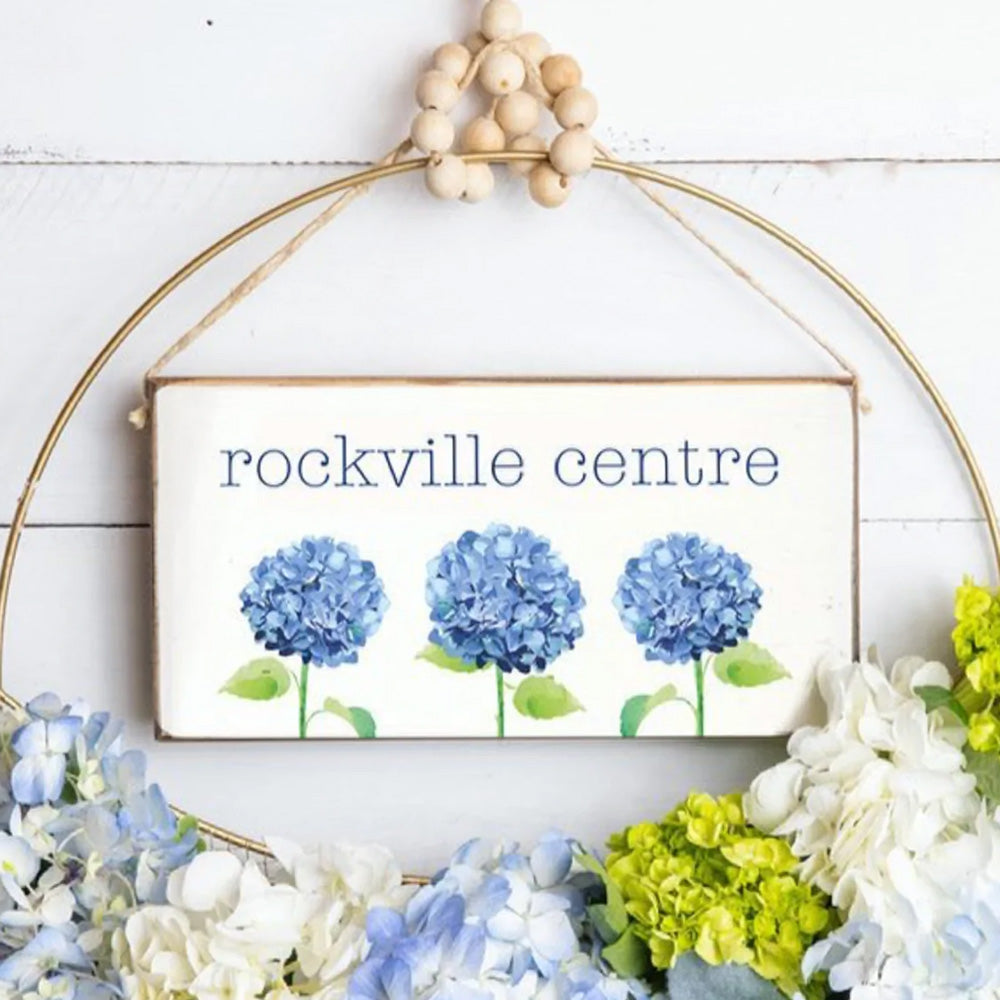 Personalized Hydrangea Twine Hanging Sign