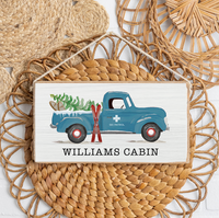 Personalized Ski Patrol Truck Twine Hanging Sign