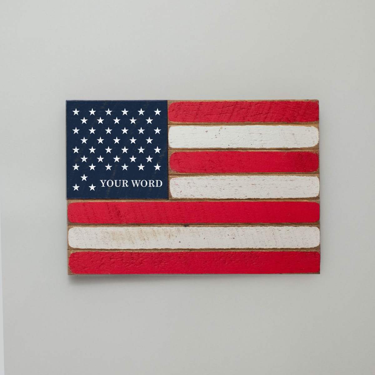 Personalized Classic With Name Lower Corner Wooden American Flag