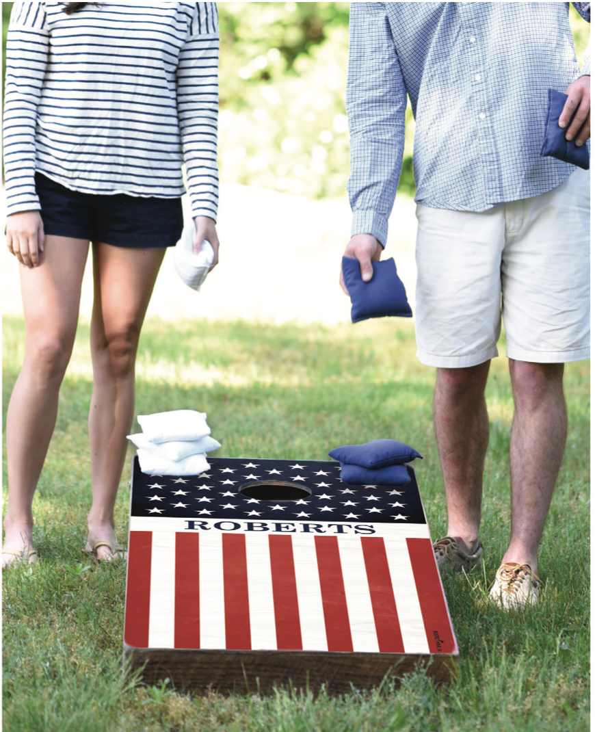 Personalized American Flag Cornhole Game Set