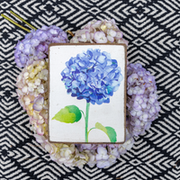 Blue Hydrangea Decorative Wooden Block