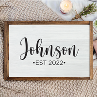 Personalized Script Wooden Serving Tray