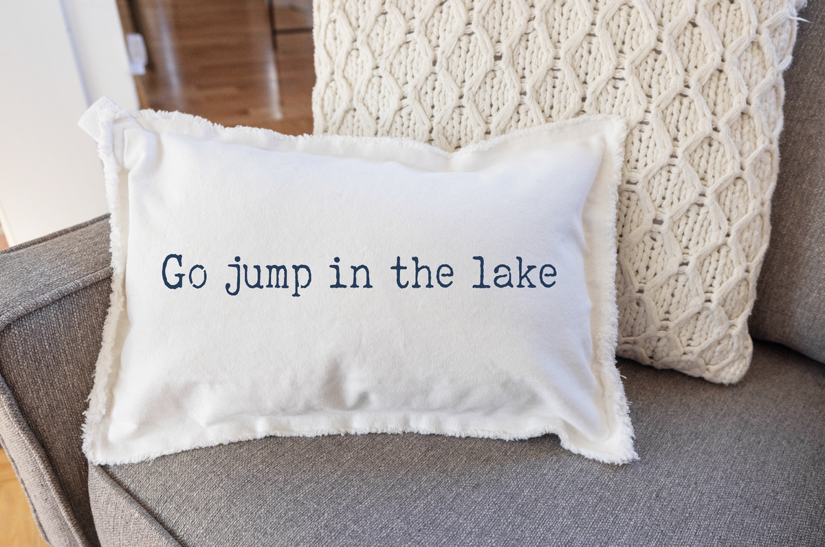 Go Jump in The Lake Lumbar Pillow