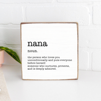 Nana Definition Decorative Wooden Block