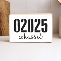 Personalized Zip Code & Town Decorative Wooden Block