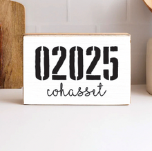 Load image into Gallery viewer, Personalized Zip Code &amp; Town Decorative Wooden Block
