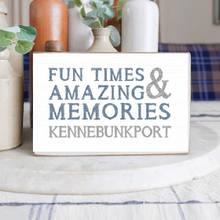 Load image into Gallery viewer, Personalized Fun Times &amp; Amazing Memories Decorative Wooden Block
