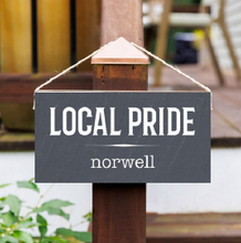 Load image into Gallery viewer, Personalized Local Pride Twine Hanging Sign
