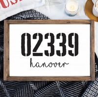 Personalized Town & Zip Code Wooden Serving Tray