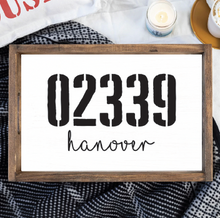 Load image into Gallery viewer, Personalized Town &amp; Zip Code Wooden Serving Tray
