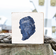 Load image into Gallery viewer, Indigo Oyster Decorative Wooden Block
