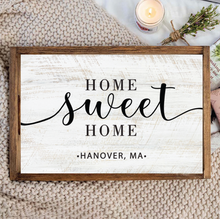 Load image into Gallery viewer, Personalized Home Sweet Home Wooden Serving Tray
