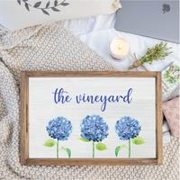 Personalized Hydrangea Wooden Serving Tray