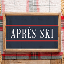 Load image into Gallery viewer, Personalized Navy/Red Stripe Wooden Serving Tray

