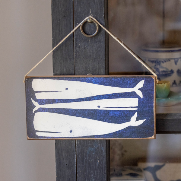 Three Whales Twine Hanging Sign