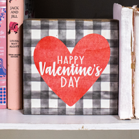 Happy Valentine's Day Decorative Wooden Block