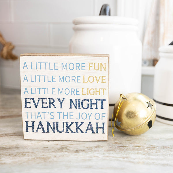 Joy Of Hanukkah Decorative Wooden Block