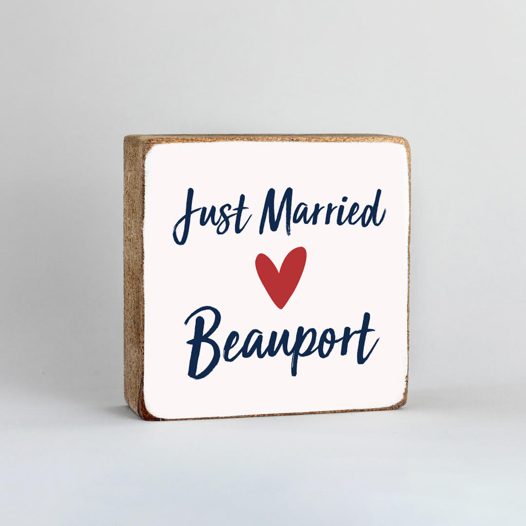 Personalized Just Married Decorative Wooden Block